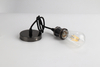 Fabric 2 Core Round Vintage E27 Metal Lamp Pendant Imitative Gold