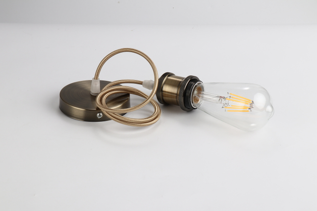 Led Bulb Holder Socket Vintage E27 Metal Lamp Pendant Imitative Bronze