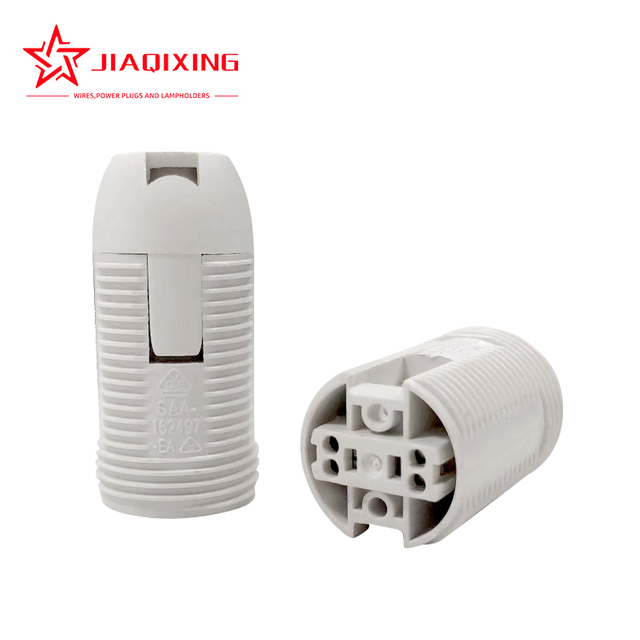 CE-Rated E14 Plastic Lamp Socket - Quick-Install Screw Base for DIY Lighting, Table Lamps & Ceiling Fixtures