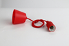 Plastics Hanging Pendant Light Kits Red